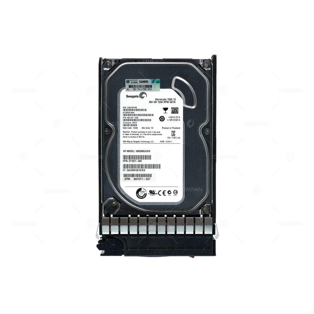 571516-001 HP HARD DRIVE 250GB 7.2K 3G SATA 3.5 LFF 571230-B21, 571227-002, 397377-027, ST3250318AS